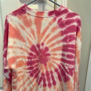 Made in USA Tie Dye All Day Bright Multicolor Oversized Sweatshirt Size small